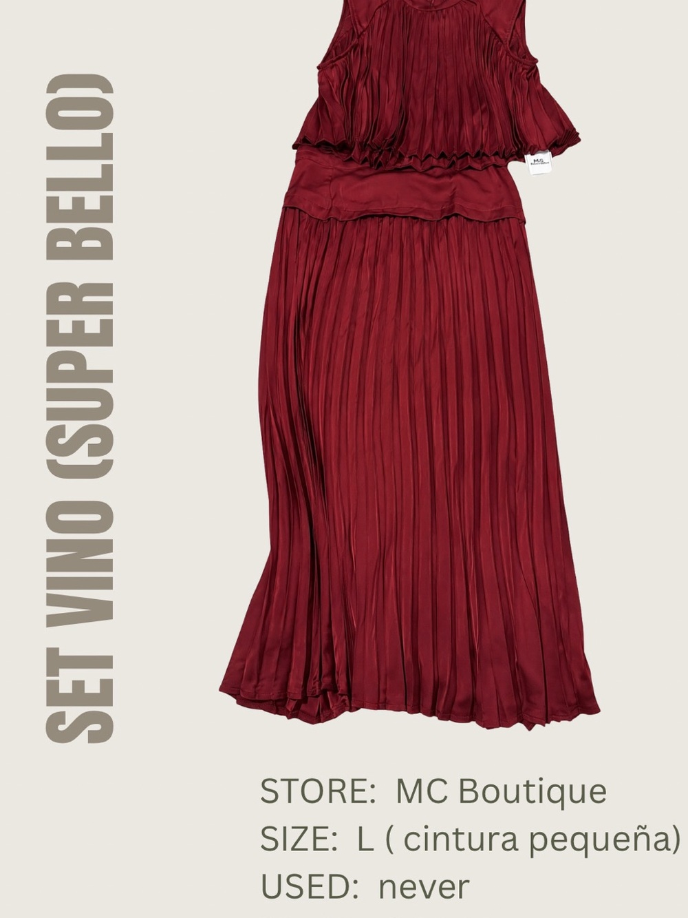MC Boutique Vino Pleated Maxi Skirt